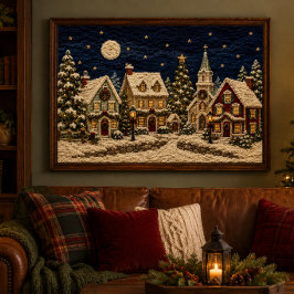 Yarn Christmas Village 36x24 Gallery Wrap