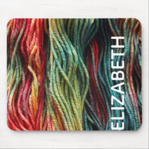 Yarn Knitting Name Monograma Wool Mouse Pad