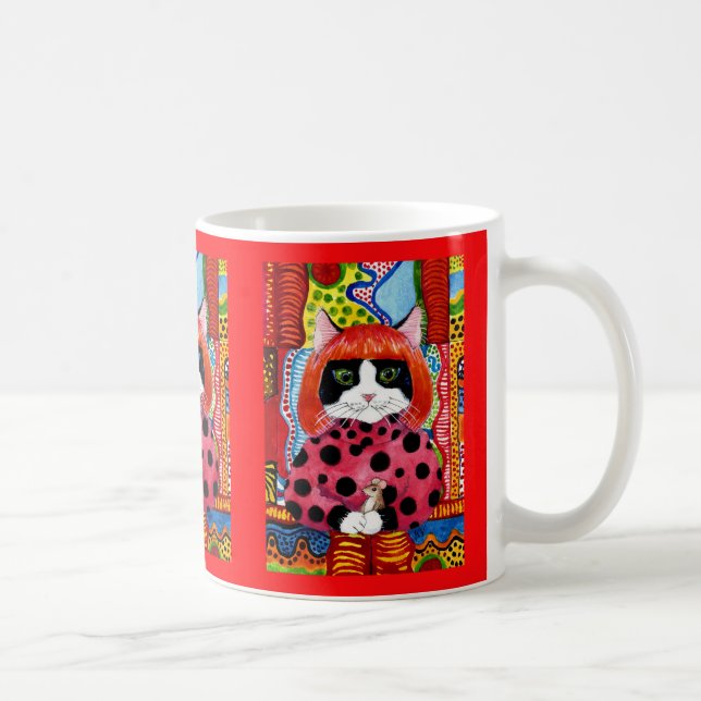 Yayoi Kusama homenageia como caneca de rato Gato (Direita)