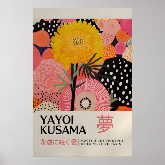 Yayoi Kusama Impressão - Arte de Parede Japonesa - (Frente)