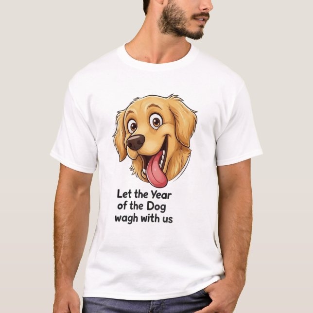 Year of the Dog Graphic for Dog Lovers T-Shirt (Frente)