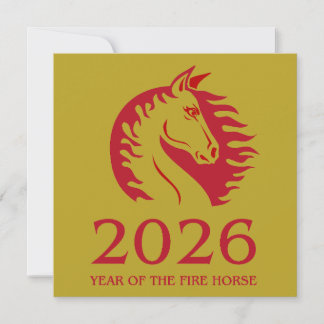 Year of the Horse Flat Greeting Card