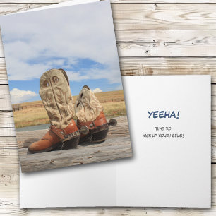 Yeeha! Celebração de Bota Western Cartão para Toda
