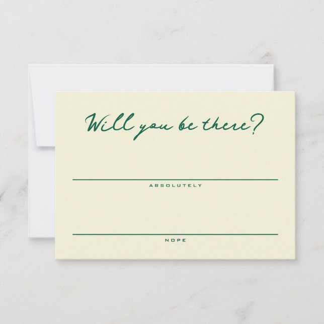 Yellow and Green Simple RSVP Card (Frente)