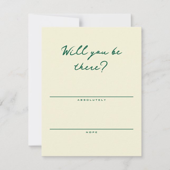 Yellow and Green Simple RSVP Card (Frente)