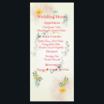 Yellow and Pink Floral Wedding Menu Card<br><div class="desc">Add elegance and charm to your reception tables with this beautiful yellow and pink floral wedding menu card. Designed with soft watercolor flowers in cheerful yellow and delicate pink tones, this menu card is perfect for romantic spring and summer weddings. This menu card allows guests to view the meal selections...</div>