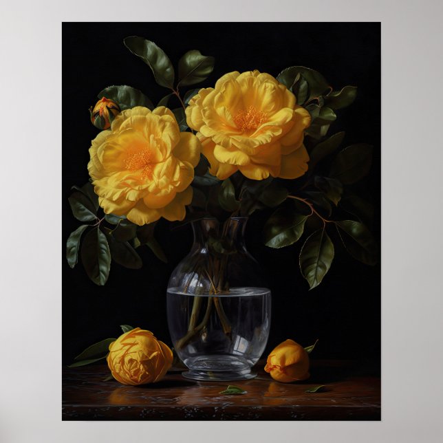 Yellow Camellia Flowers Art Impressão (Frente)