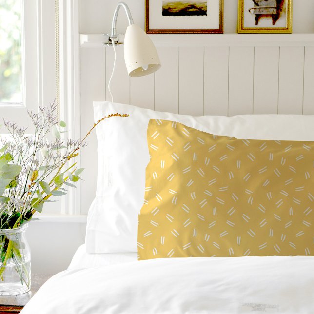 Yellow Doodle Pattern Pair Of Pillowcases (Criador carregado)