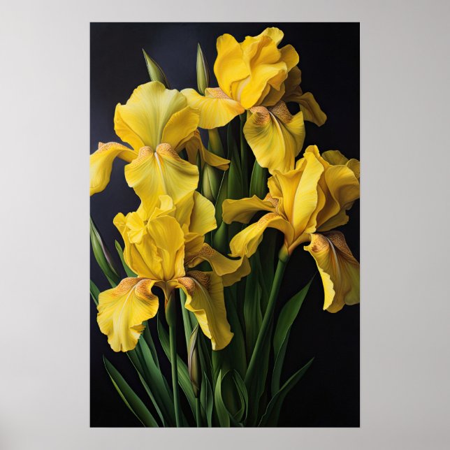 Yellow Iriss Flower Art Impressão (Frente)
