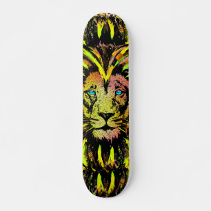 Yellow Lion Head - Lion Face Skateboard