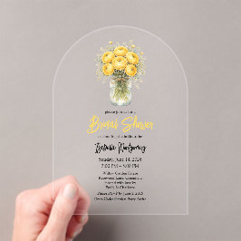 Yellow Palette Ranunculus Mason Jar Bridal Shower