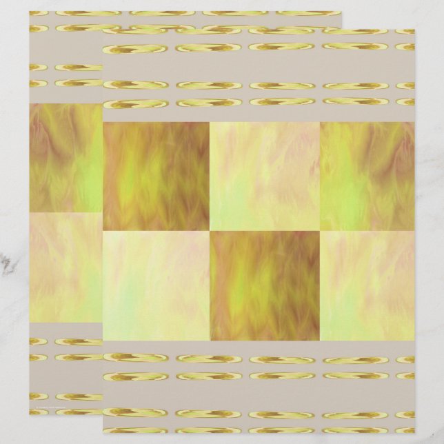 Yellow Skies Tiles Scrapbook Paper 2-Sided Page (Frente/Verso)