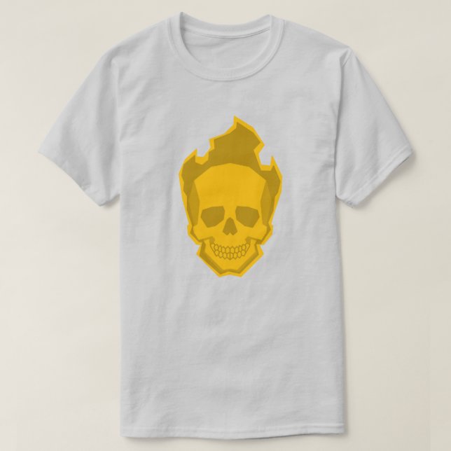 Yellow Skull Graphic T-Shirt – Bright Skull Design (Frente do Design)
