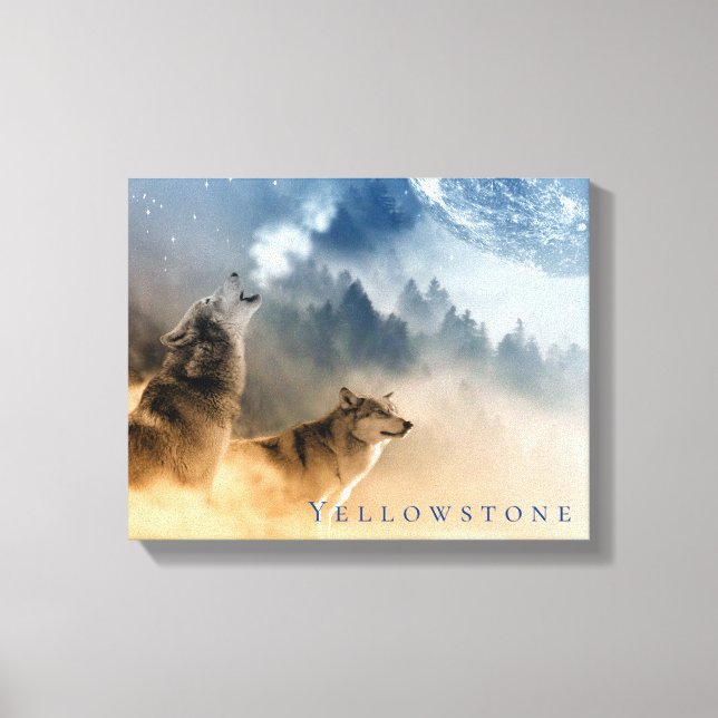 Yellowstone Park Wolves Canvas Art (Frente)