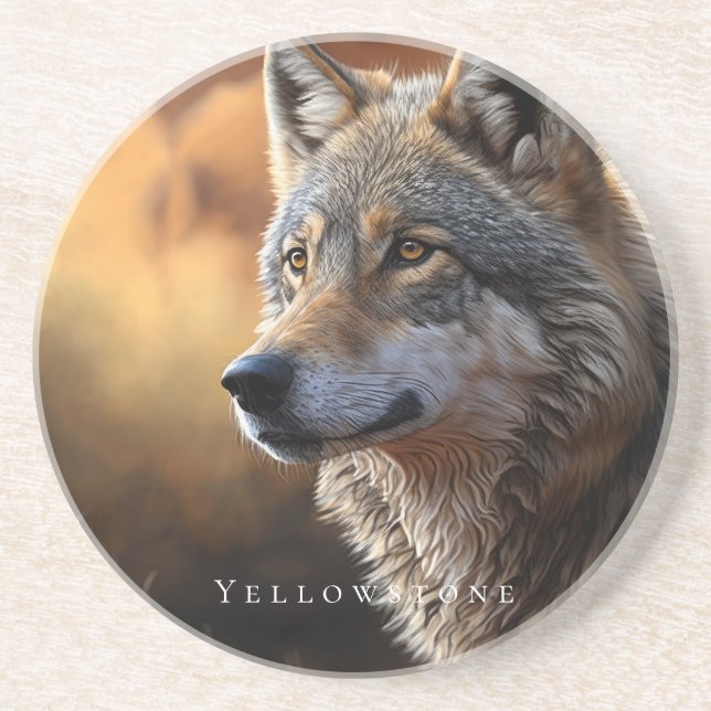 Yellowstone Sandstone Porta copos Wolf (Frente)