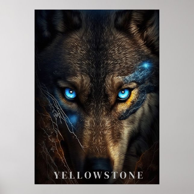 Yellowstone Wolf Poster Art (Frente)
