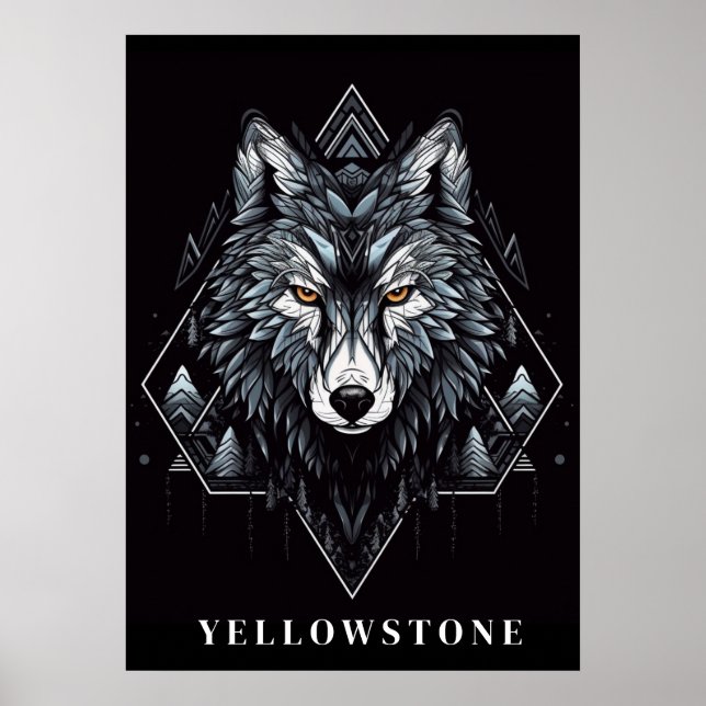 Yellowstone Wolf Poster Art (Frente)