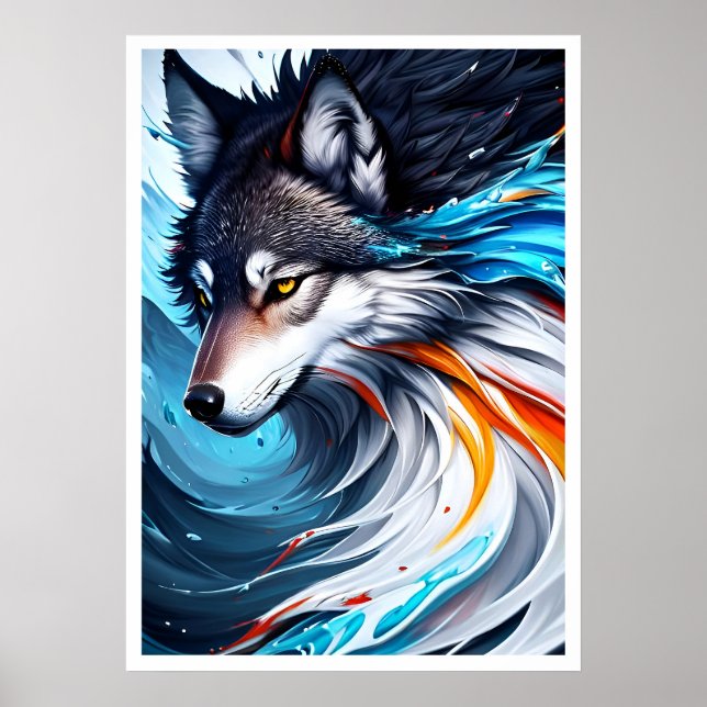 Yellowstone Wolf Poster Art (Frente)