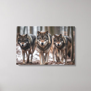 Yellowstone Wolves Canvas Art