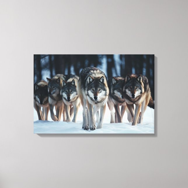 Yellowstone Wolves Canvas Art (Frente)