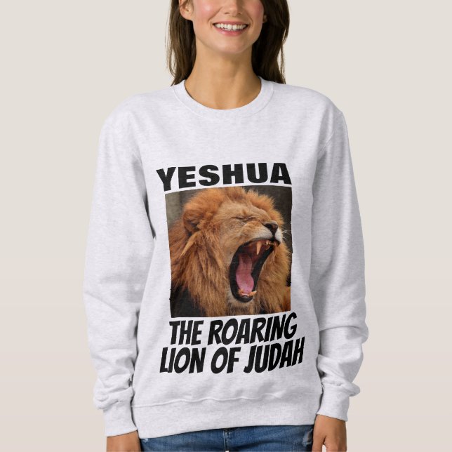 YESHUA (JESUS) O LÍON ROARING DE JUDAH T-SHIRTS (Frente)