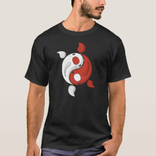 Yin e Yang a camisa escura dos homens de Koi