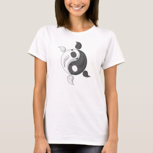 Yin e Yang a camisa leve das mulheres de Koi