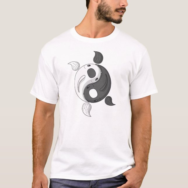 Yin e Yang, a Camisa Luz dos Homens Koi (Frente)