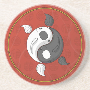 Yin e Yang, a Porta copos Sandstone Koi
