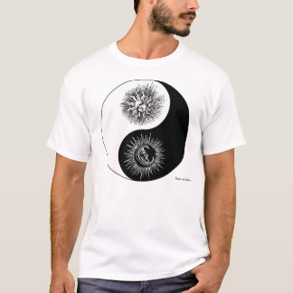 Yin e yang assinam - Sun contra o t-shirt da lua