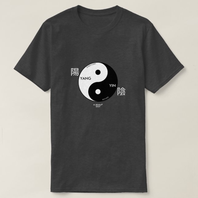 Yin e Yang (Escuro) - Uma Camisa MisterP (Frente do Design)