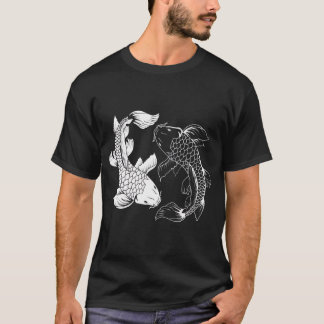 Yin E Yang Japonês Koi Fish T-Shirt