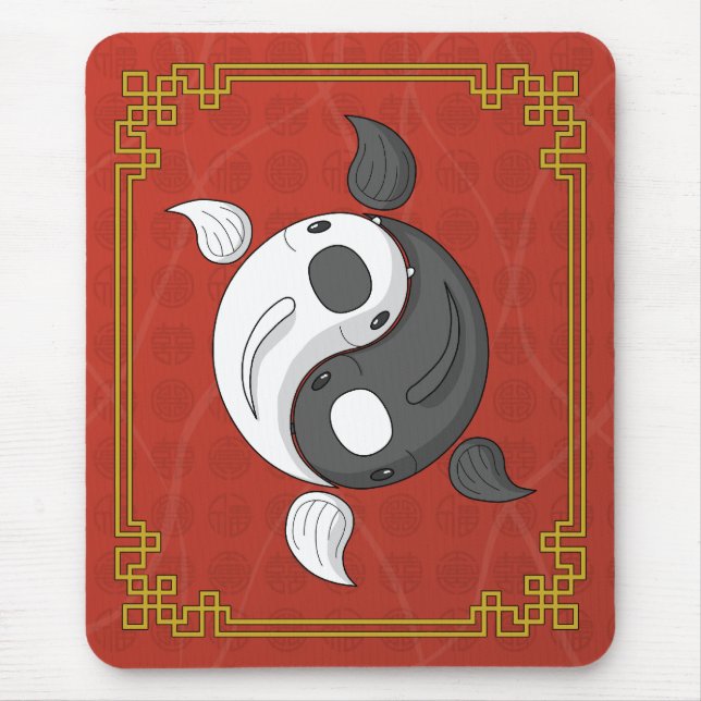 Yin e Yang o Koi Mousepad (Frente)