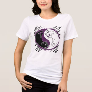 Yin Yang Cats T-Shirt | Asexual Ace Pride Flag 