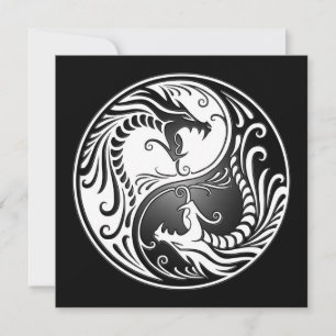 Yin Yang Dragon, branco e preto