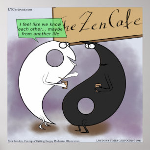 Yin & Yang Encontram Poster Zen Engraçado