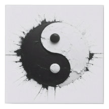 Yin Yang: Equilíbrio de Abstrato - Arte Splatter T