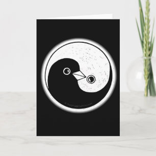 Yin Yang faz um cartão de saudação de paz e harmon