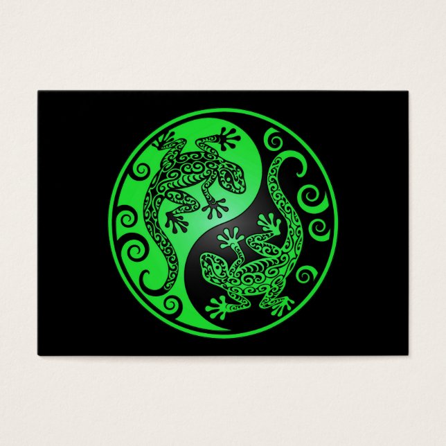 Yin Yang Geckos, verde e negro (Frente)