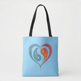 Yin Yang Heart Tote Bag - Personalizado