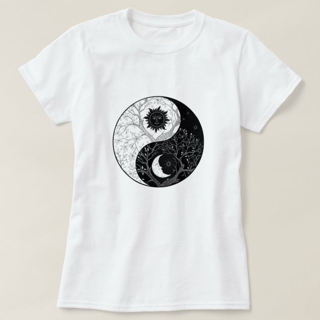Yin & Yang / Lua e Sun Harmony T-Shirt (Frente do Design)