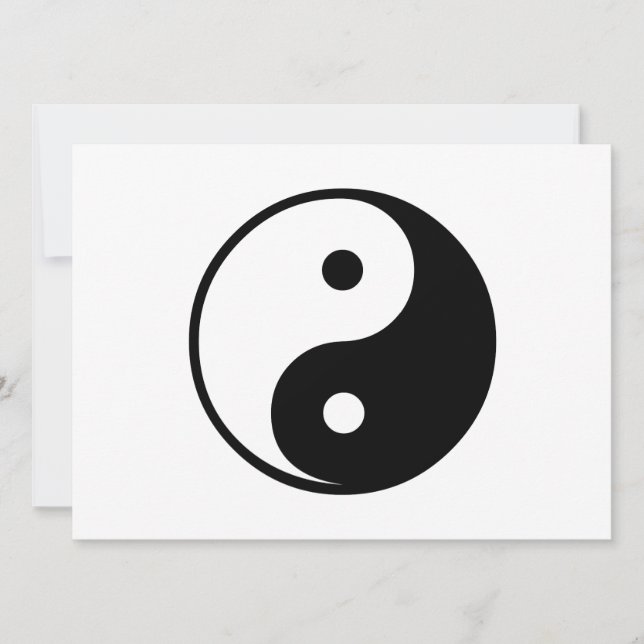 Yin Yang Modelo de Ilustração Preta e Branca (Frente)