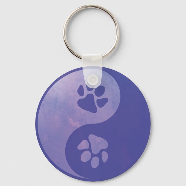 Yin Yang Paw Purple Chaveiro (Frente)