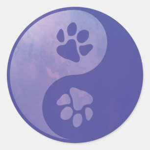 Yin Yang Paw Púrpura, Adesivo redondo