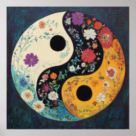 Yin Yang Poster Art - Poster de Yoga colorida