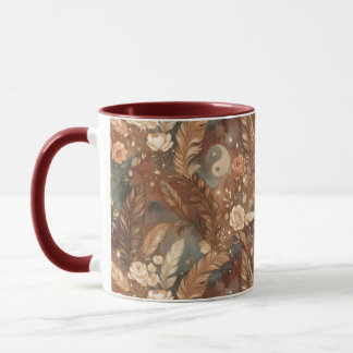 Yin Yang Rosa & Pena | Caneca do Equilíbrio Sagrad
