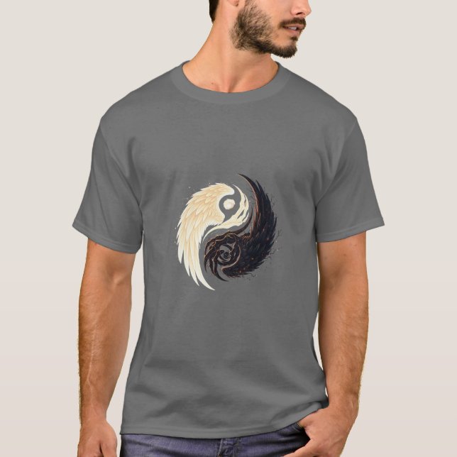 Yin-Yang Wing Emblem T-Shirt – Dark Fantasy (Frente)