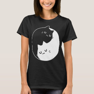 Ying Yang Cats Cat T-Shirt Tee 1