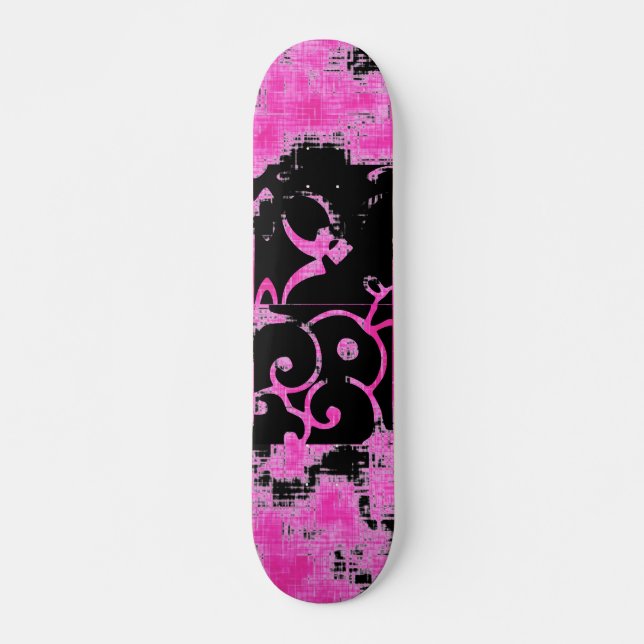 Yo Pink Grunge Skateboard (Frente)