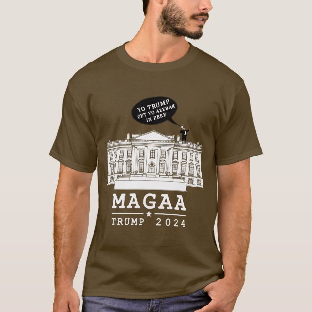 YO TRUMP 2024 MAGA Novamente T-Shirt (Frente)